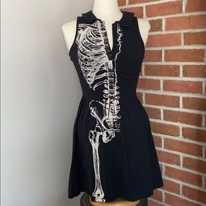 Hot Topic black stretchy skeleton dress